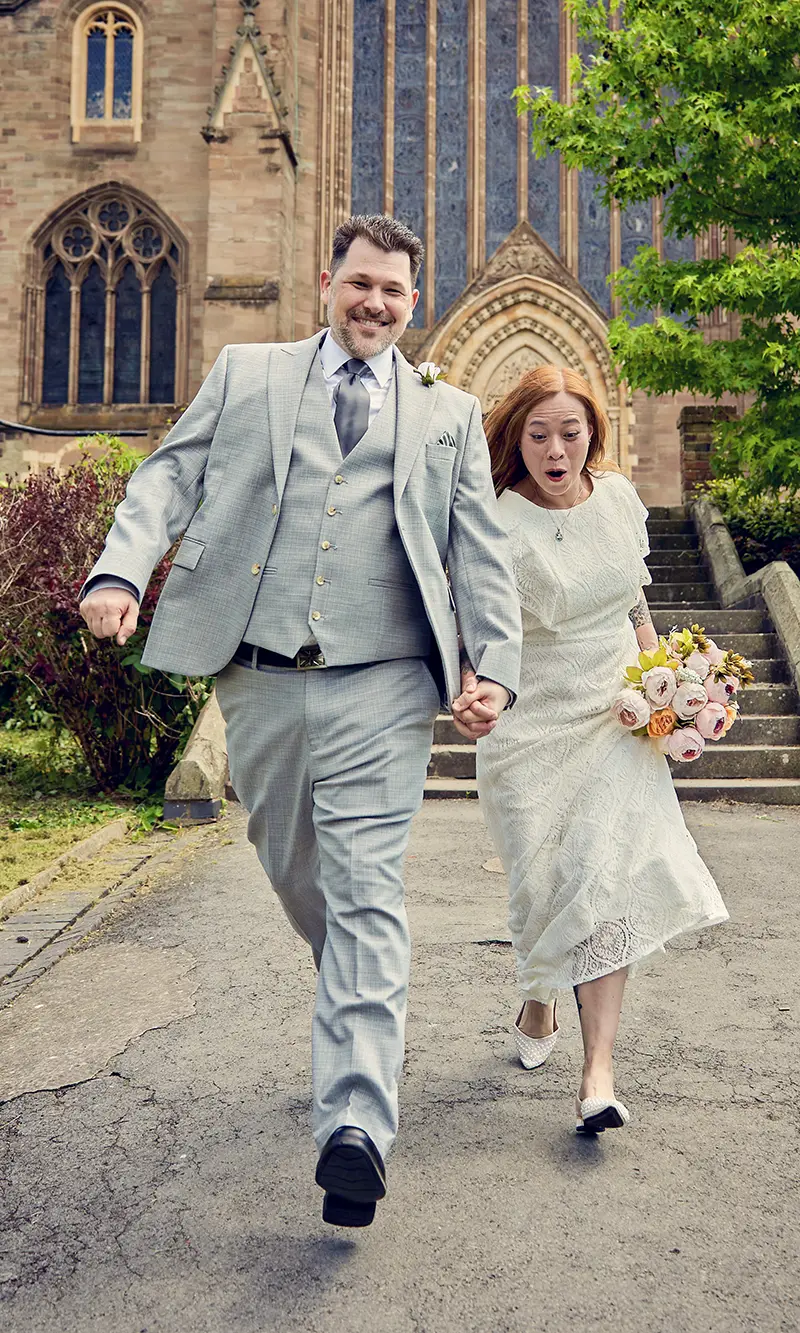Grand backdrops and big smiles outside a historic Warwickshire church Grand backdrops and big smiles outside a historic Warwickshire church